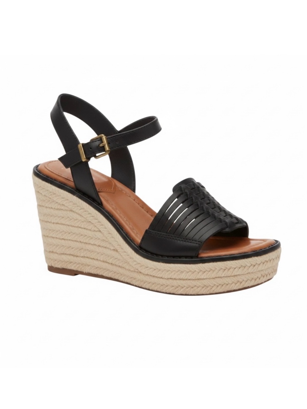 Crown Vintage Womens Hendra Leather Espadrille Wedge Sandals